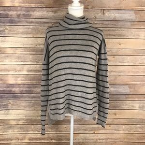 Madewell Ribbed Striped Turtleneck Sweater